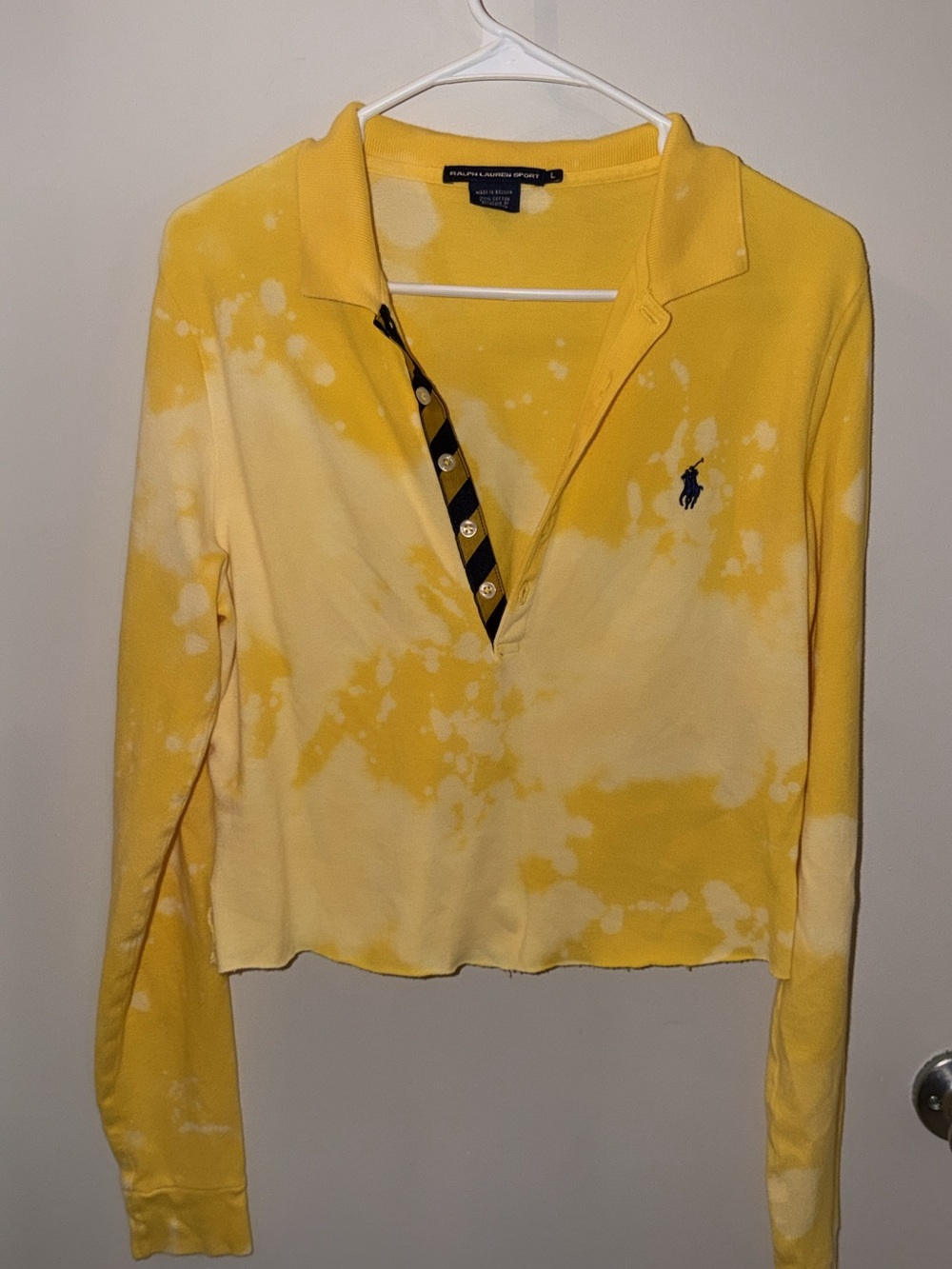 Ralph Lauren Yellow Tie-Dye Polo Long Sleeve Shirt